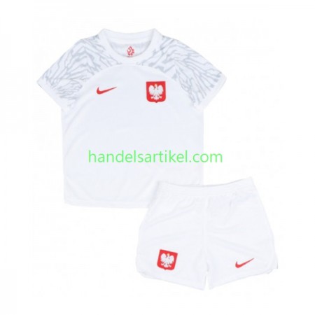 Polen Kinder Heim Trikotsatz World Cup 2022 Kurzarm (+ Kurze Hosen)